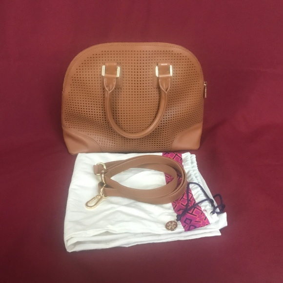 Tory Burch Robinson Perforated Dome Satchel/Crossbody - Picture 2 of 6